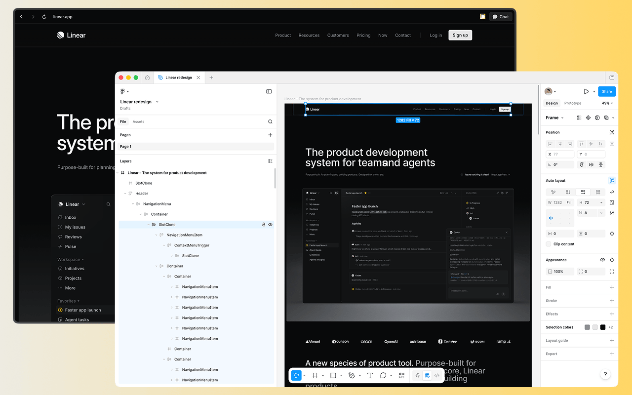 Facsimile capturing a live website into Figma as editable layers